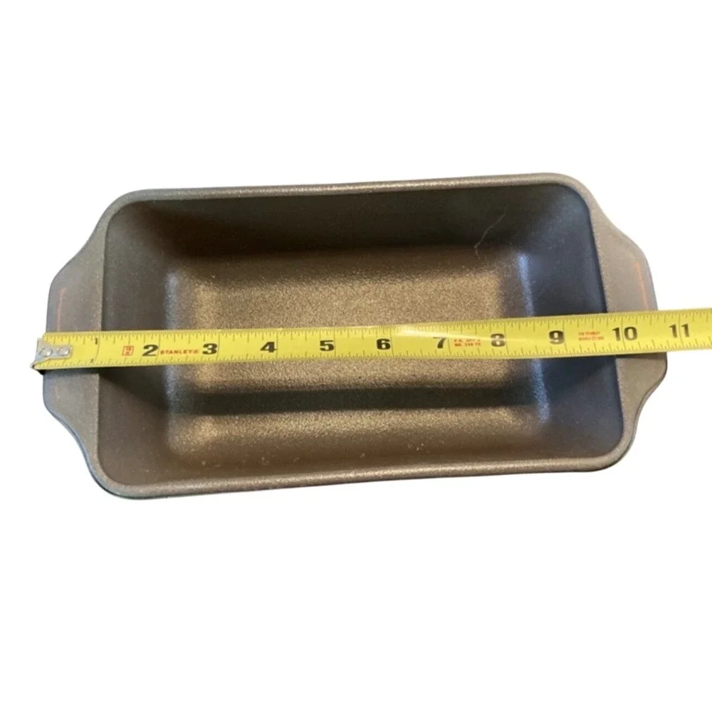 Pyrex Loaf Pan 1.5 Qt Brown Autumn Harvest Wheat Vtg Bakeware 442 small imperf